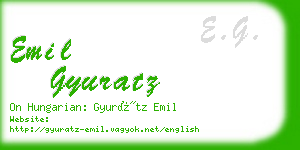 emil gyuratz business card